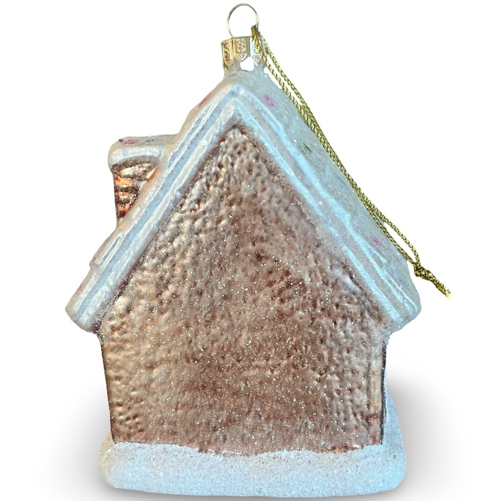 Northlight Glittered Gingerbread House Glass Christmas Ornament - Picture 3 of 7
